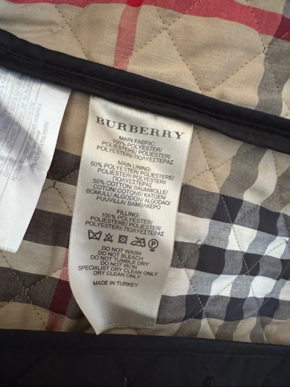 Burberry Beige and black Quilted Jacket with Signature Check Lining - Picture 2 of 5